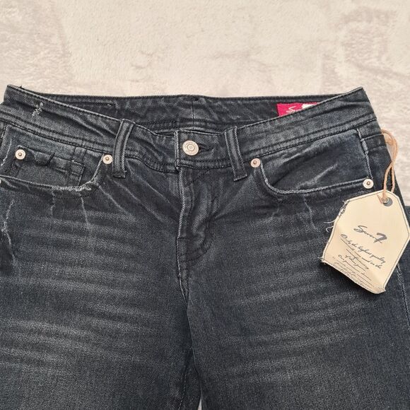 Seven7 Jeans Black Straight Leg Women's SZ 27 Low Rise - Picture 3 of 11